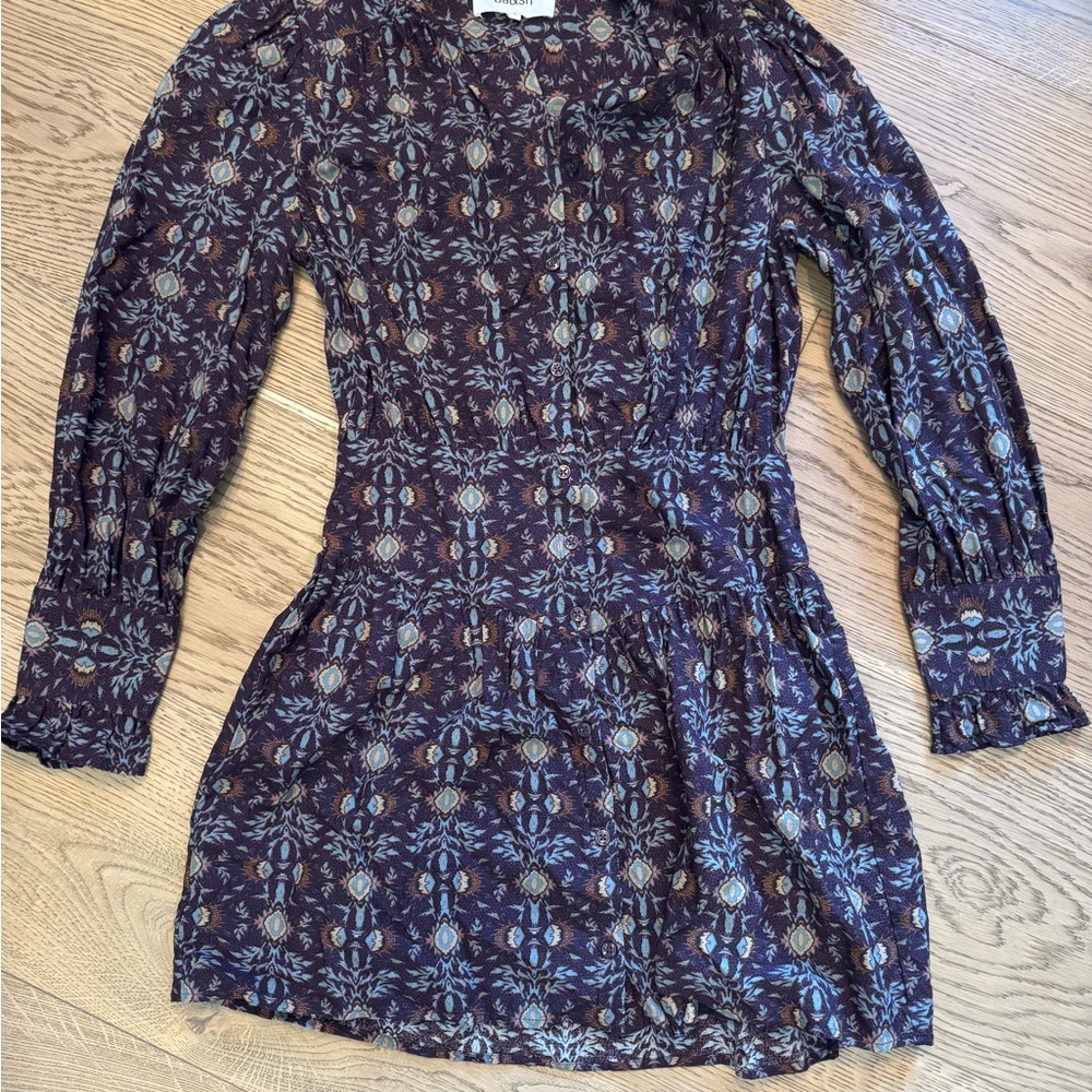 ba&sh Dark Purple Floral Blouse